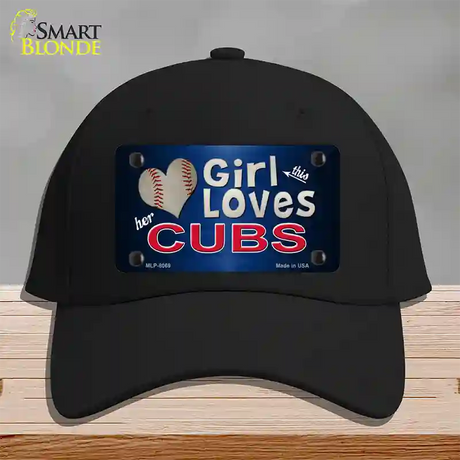 This Girl Loves Her Cubs Novelty License Plate Hat Cotton / Black