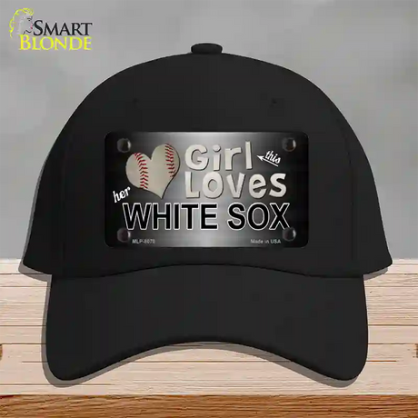 This Girl Loves Her White Sox Novelty License Plate Hat Cotton / Black