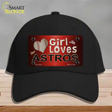 This Girl Loves Her Astros Novelty License Plate Hat Cotton / Black