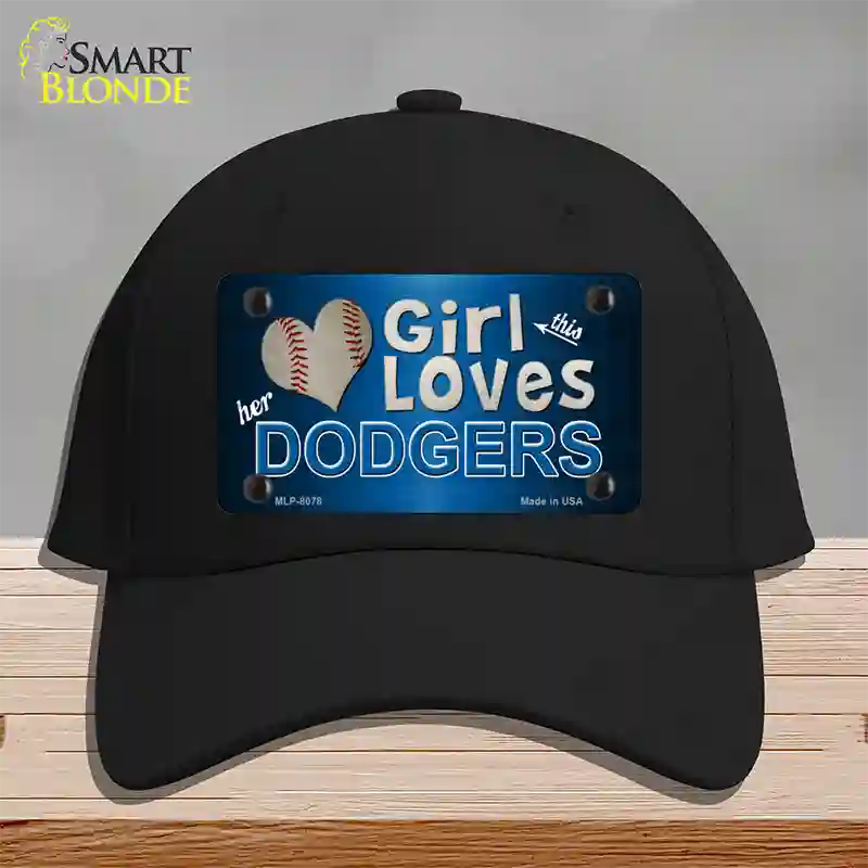 This Girl Loves Her Dodgers Novelty License Plate Hat Cotton / Black