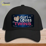 This Girl Loves Her Twins Novelty License Plate Hat Cotton / Black