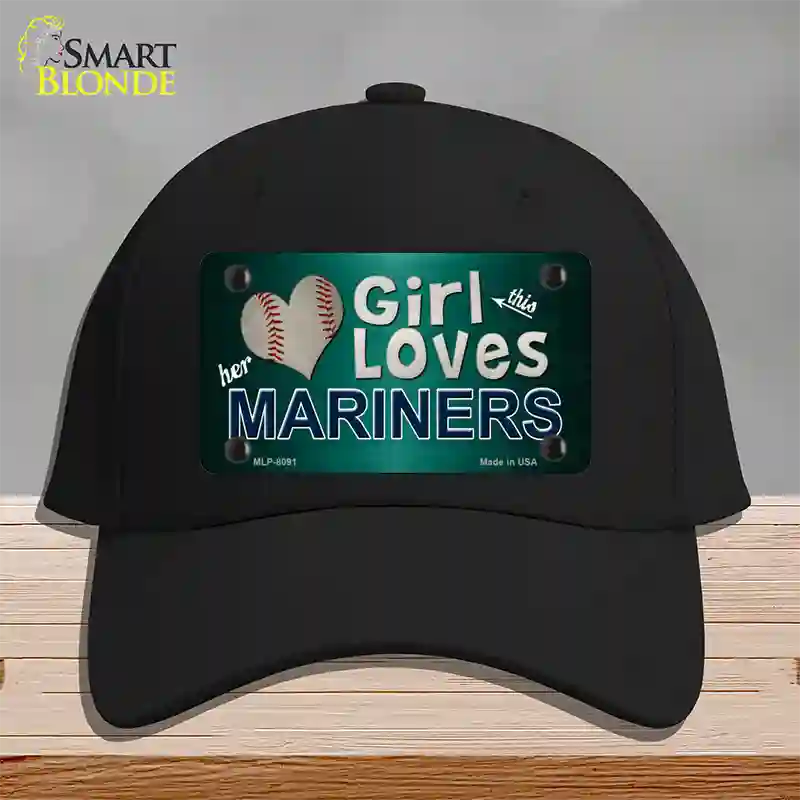 This Girl Loves Her Mariners Novelty License Plate Hat Cotton / Black