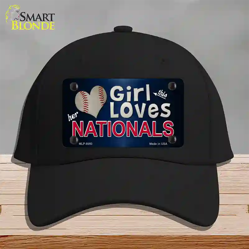 This Girl Loves Her Nationals Novelty License Plate Hat Cotton / Black