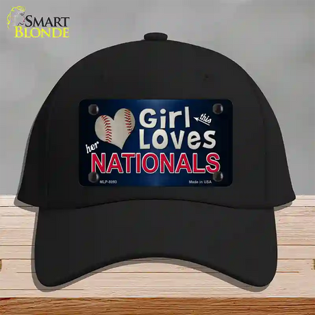 This Girl Loves Her Nationals Novelty License Plate Hat Cotton / Black