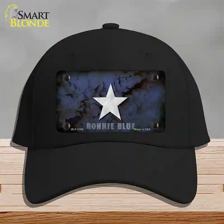 Bonnie Blue Star Novelty License Plate Hat Cotton / Black