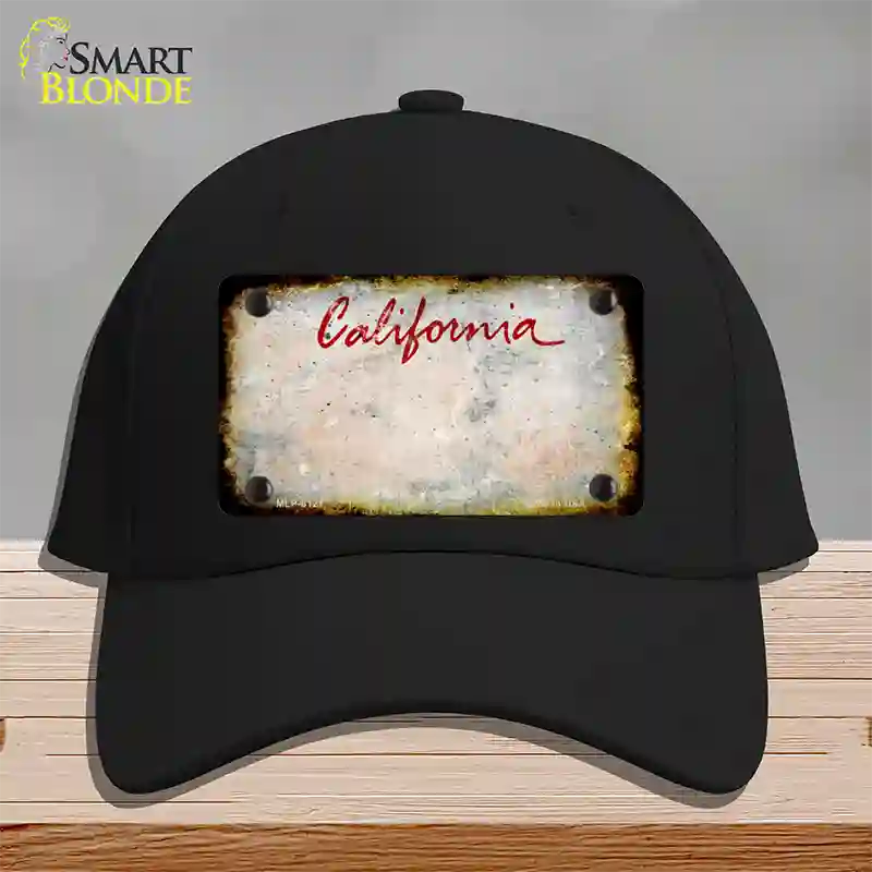 California Rusty Blank Novelty License Plate Hat Cotton / Black