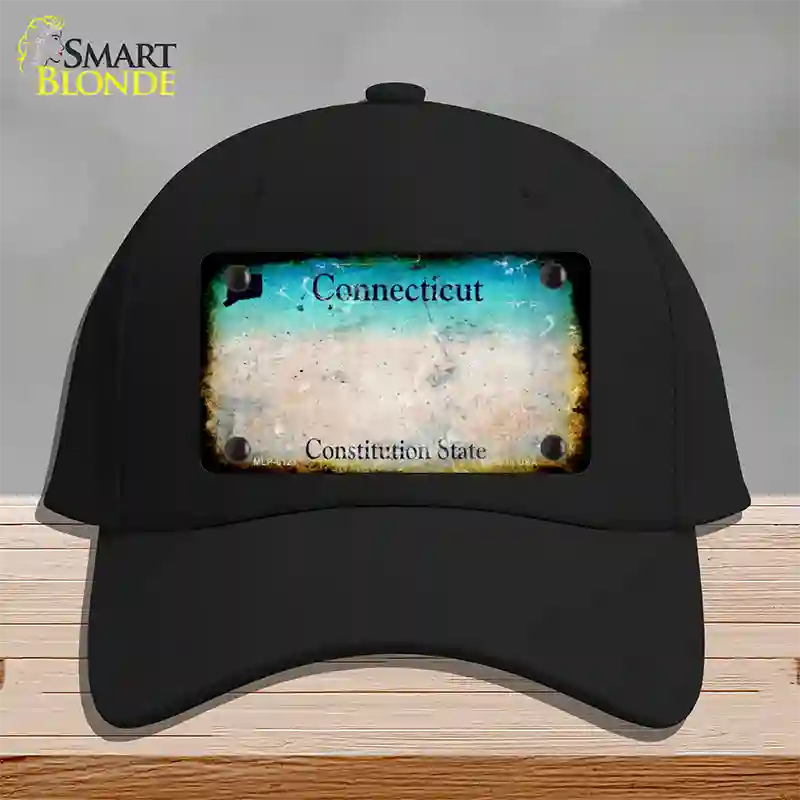 Connecticut Rusty Blank Novelty License Plate Hat Cotton / Black