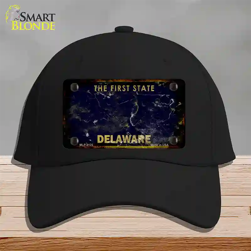 Delaware Rusty Blank Novelty License Plate Hat Cotton / Black