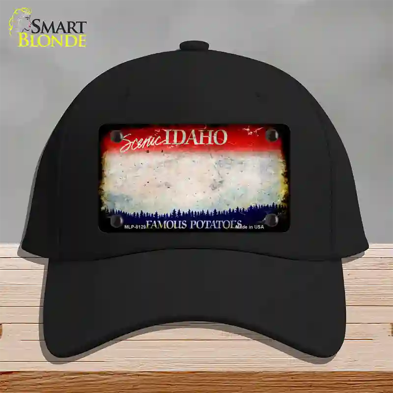 Idaho Rusty Blank Novelty License Plate Hat Cotton / Black