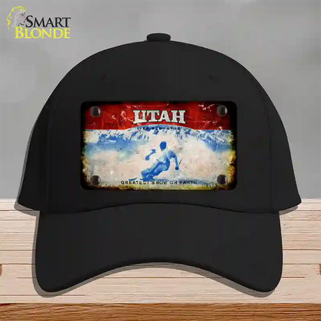 Utah Rusty Blank Novelty License Plate Hat Cotton / Black