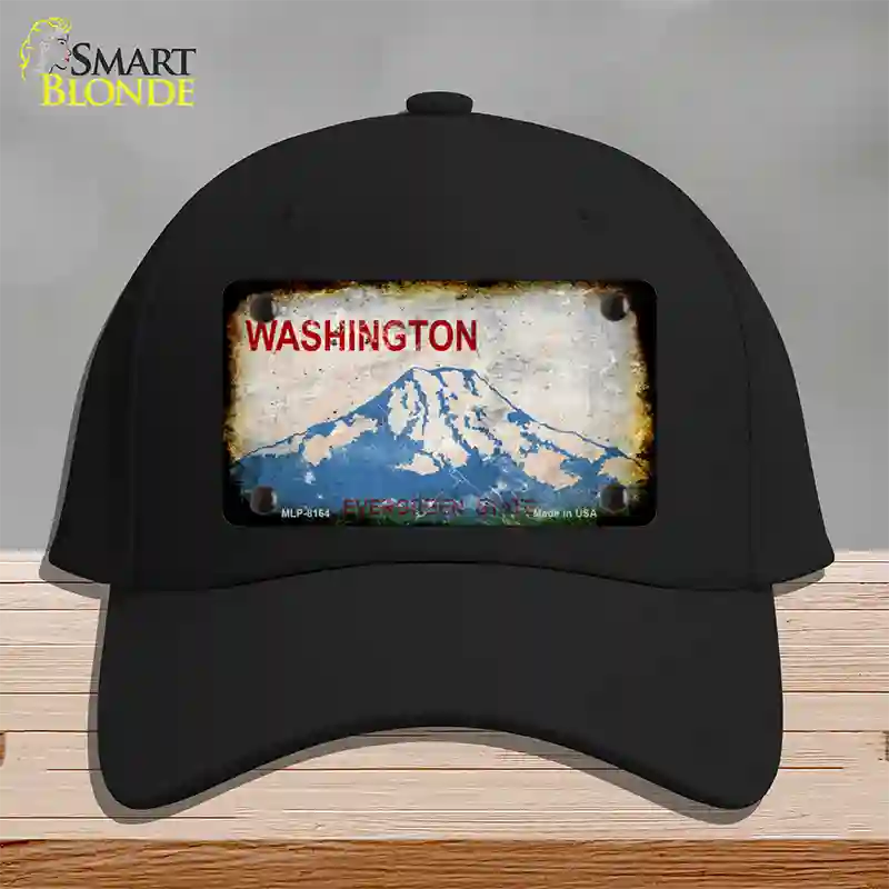 Washington Rusty Blank Novelty License Plate Hat Cotton / Black