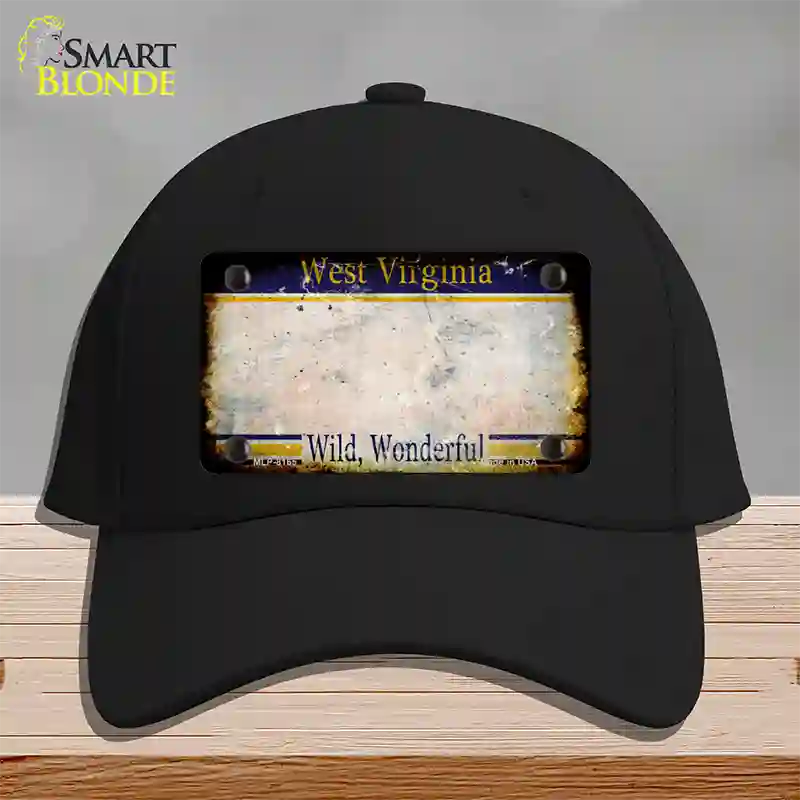 West Virginia Rusty Blank Novelty License Plate Hat Cotton / Black