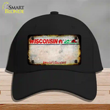 Wisconsin Rusty Blank Novelty License Plate Hat Cotton / Black