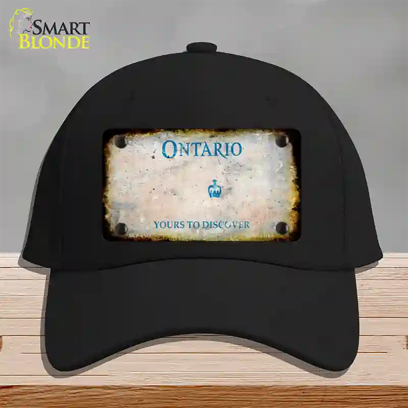 Ontario Canada Rusty Blank Novelty License Plate Hat Cotton / Black