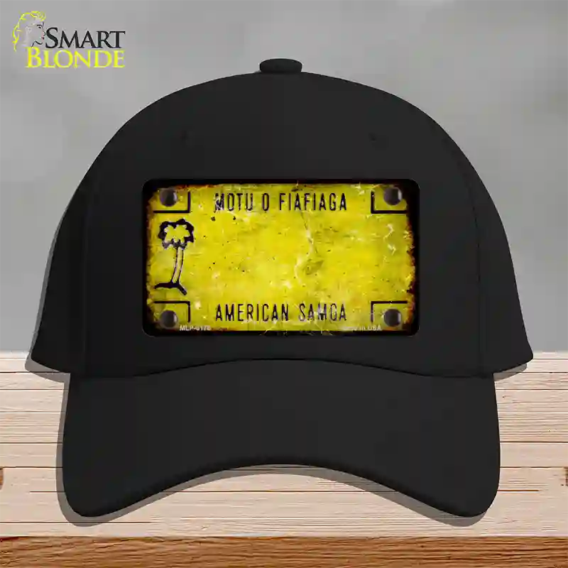 American Samoa Rusty Blank Novelty License Plate Hat Cotton / Black