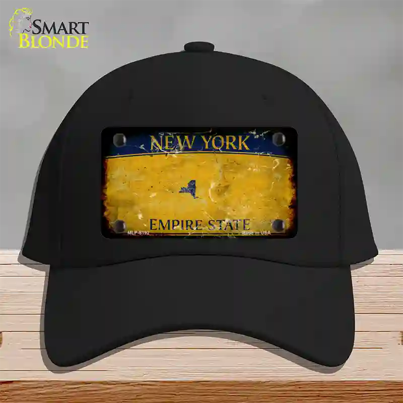 New York Yellow Rusty Blank Novelty License Plate Hat Cotton / Black