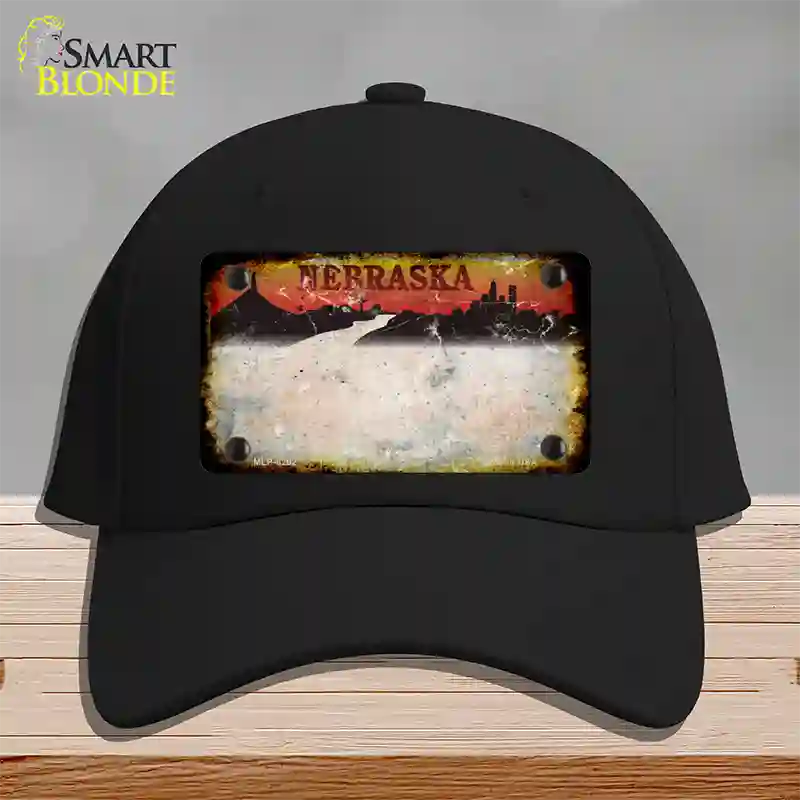 Nebraska Amber Rusty Blank Novelty License Plate Hat Cotton / Black