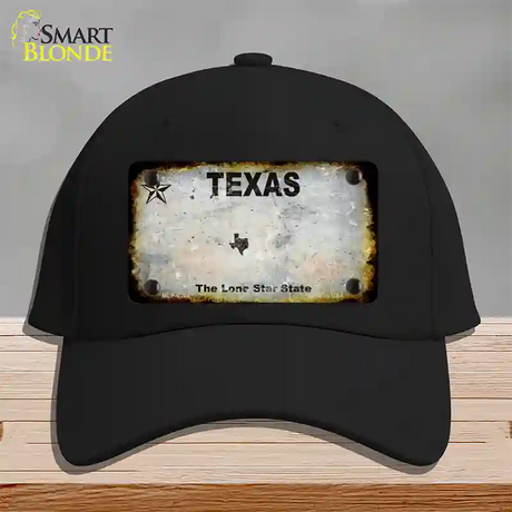 Texas White Rusty Blank Novelty License Plate Hat Cotton / Black