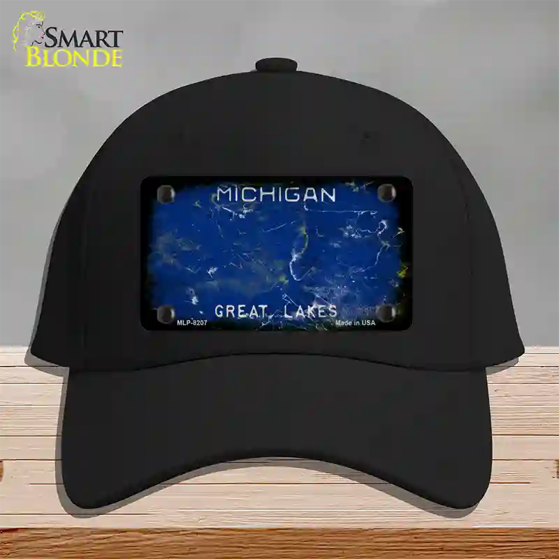 Michigan Great Lakes Rusty Blank Novelty License Plate Hat Cotton / Black