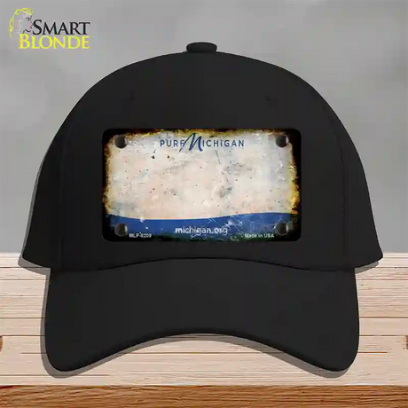 Pure Michigan Rusty Blank Novelty License Plate Hat Cotton / Black