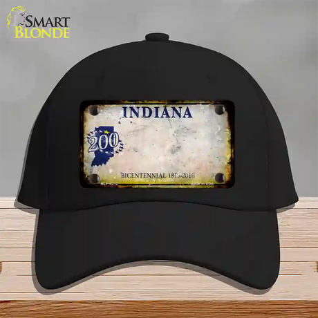 Indiana Rusty Blank Novelty License Plate Hat Cotton / Black