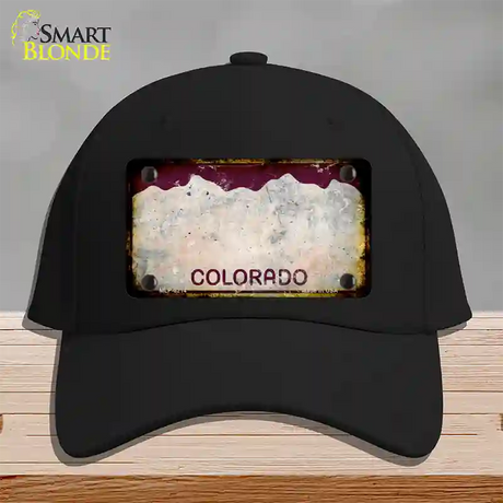 Colorado Red Rusty Blank Novelty License Plate Hat Cotton / Black