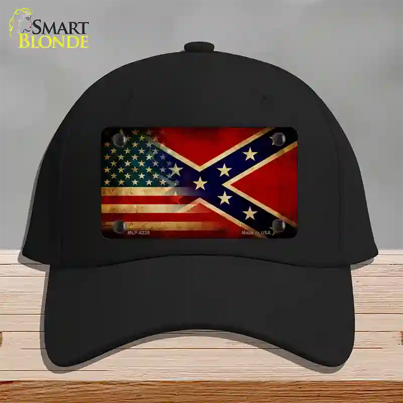 American Confederate Flag Novelty License Plate Hat Cotton / Black