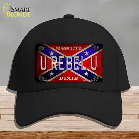 U Rebel U Novelty License Plate Hat Cotton / Black