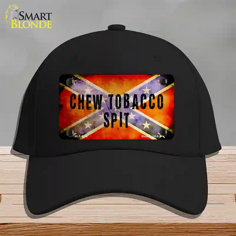 Chew Tobacco Spit Novelty License Plate Hat Cotton / Black