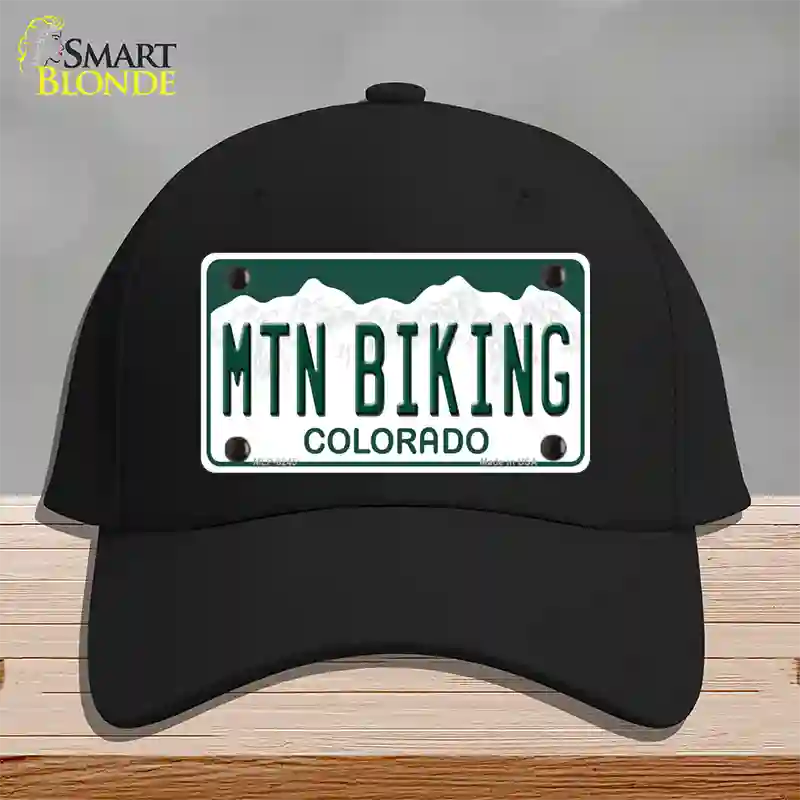 Mtn Biking Colorado Novelty License Plate Hat Cotton / Black