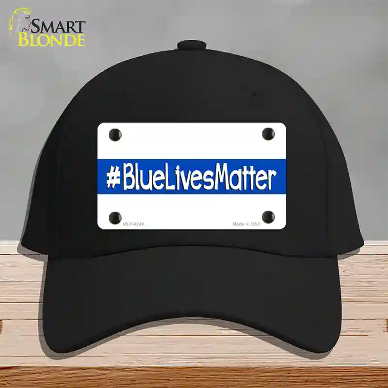 Blue Lives Matter Novelty License Plate Hat Cotton / Black