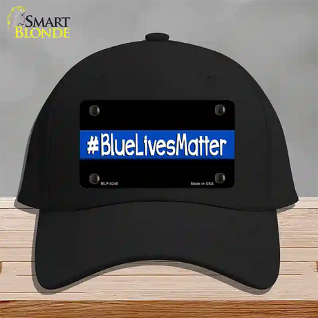 Blue Lives Matter Black Novelty License Plate Hat Cotton / Black