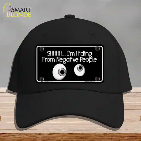 Hiding From Negative People Novelty License Plate Hat Cotton / Black