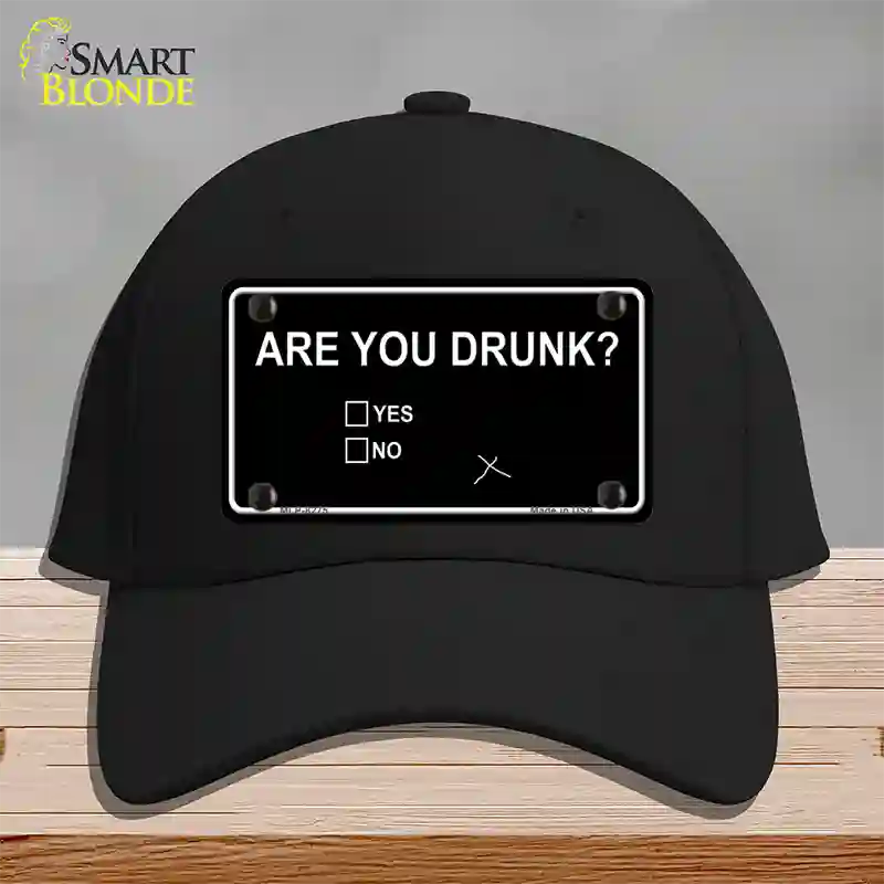 Are You Drunk Novelty License Plate Hat Cotton / Black