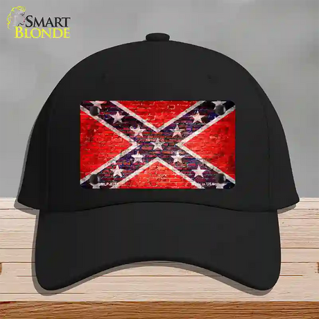 Rebel Flag Brick Wall Novelty License Plate Hat Cotton / Black