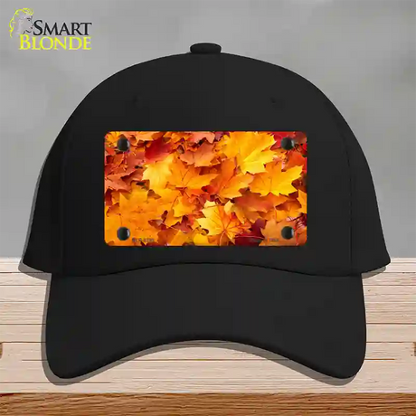 Fall Leaves Novelty License Plate Hat Cotton / Black