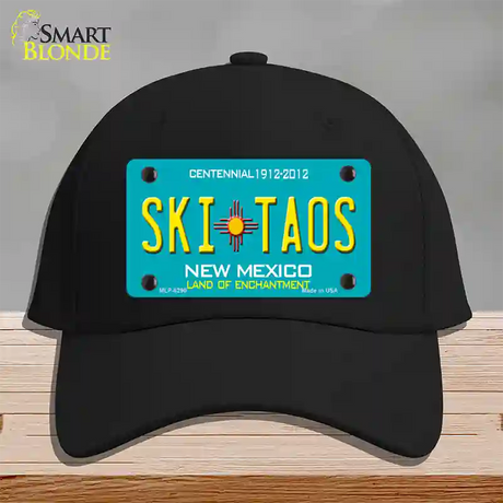 Ski Taos Teal New Mexico Novelty License Plate Hat Cotton / Black