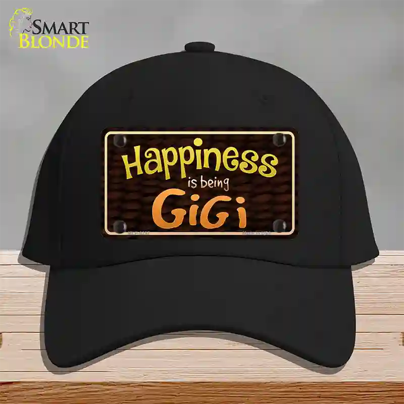 Happiness Is Being Gigi Novelty License Plate Hat Cotton / Black