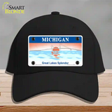 Michigan Great Lakes Blank Novelty License Plate Hat Cotton / Black