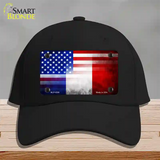 United States France Flag Fade Novelty License Plate Hat Cotton / Black