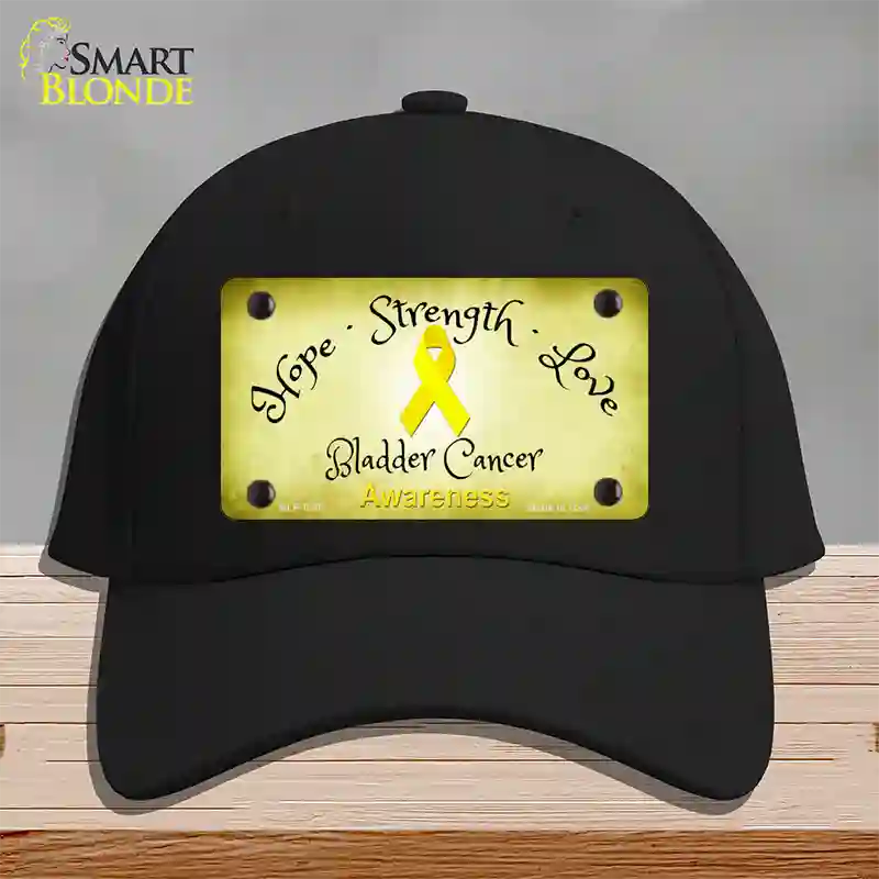 Bladder Cancer Ribbon Novelty License Plate Hat Cotton / Black