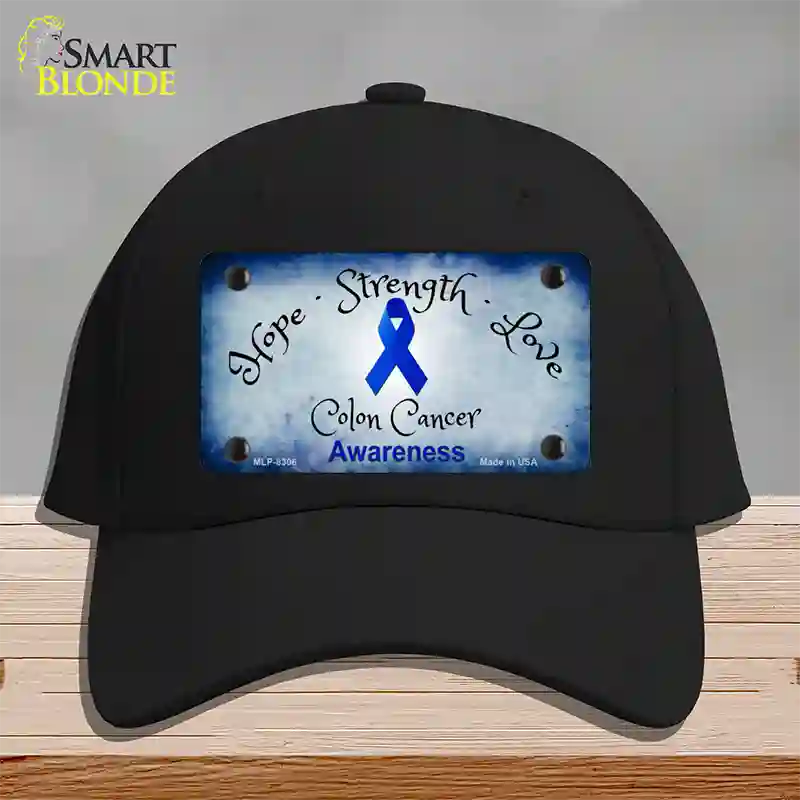 Colon Cancer Ribbon Novelty License Plate Hat Cotton / Black