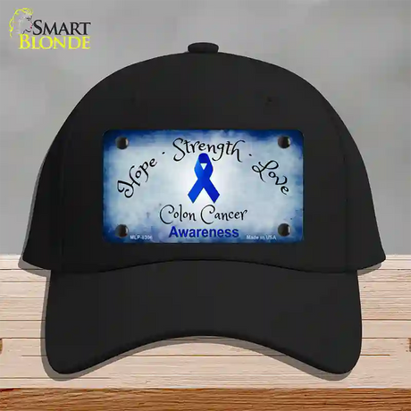 Colon Cancer Ribbon Novelty License Plate Hat Cotton / Black