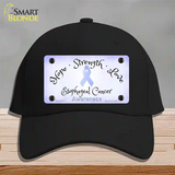 Esophageal Cancer Ribbon Novelty License Plate Hat Cotton / Black