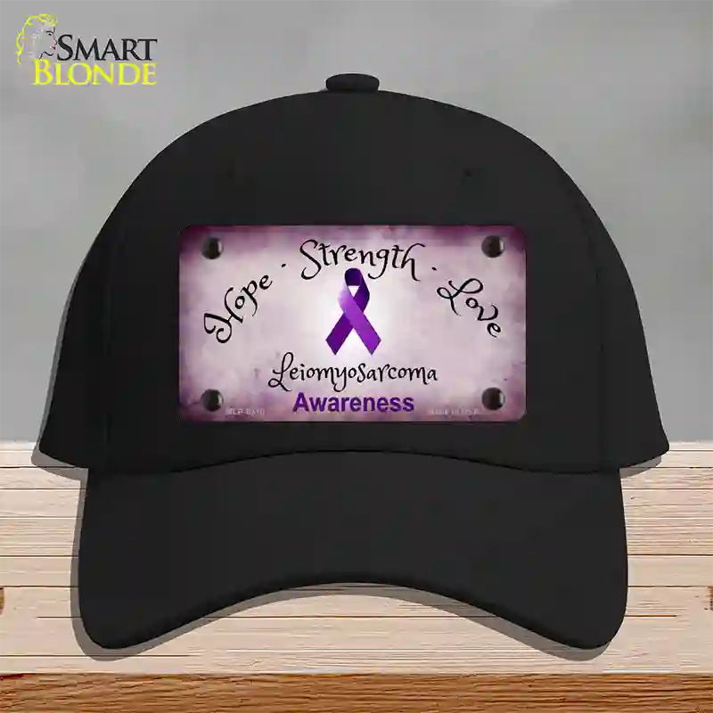 Leiomyosarcoma Cancer Ribbon Novelty License Plate Hat Cotton / Black