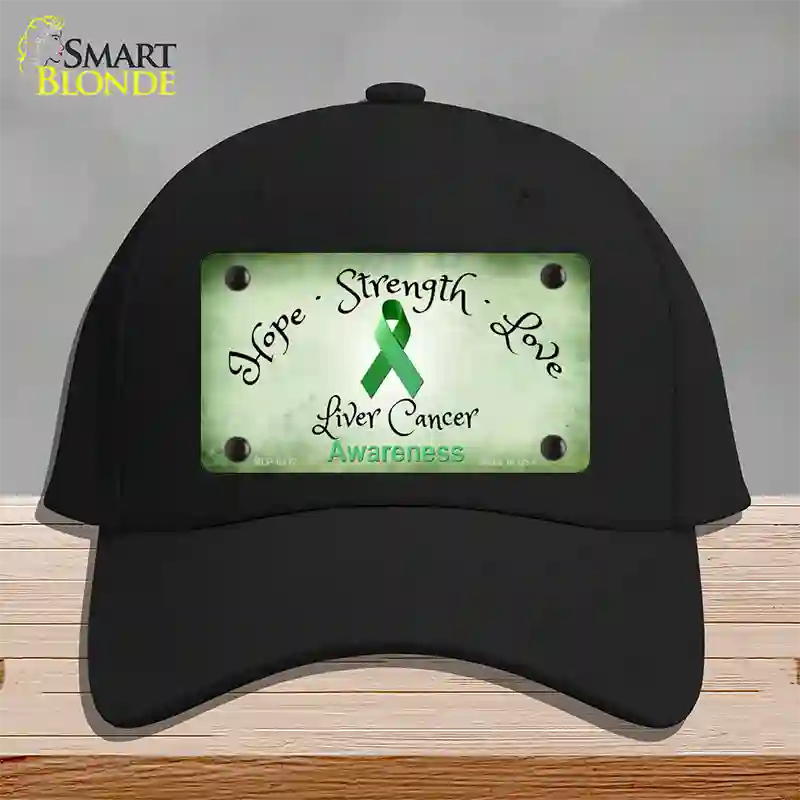 Liver Cancer Ribbon Novelty License Plate Hat Cotton / Black