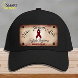 Multiple Myeloma Cancer Ribbon Novelty License Plate Hat Cotton / Black