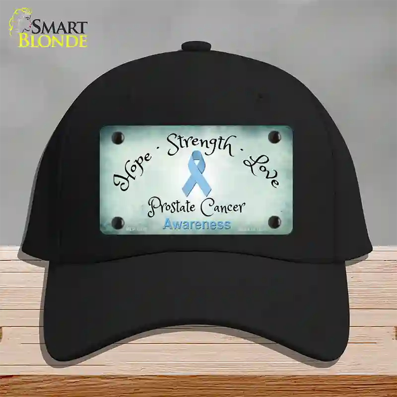 Prostate Ribbon Novelty License Plate Hat Cotton / Black