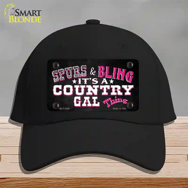 Spurs and Bling Novelty License Plate Hat Cotton / Black