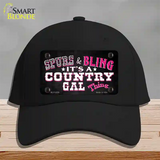 Spurs and Bling Novelty License Plate Hat Cotton / Black